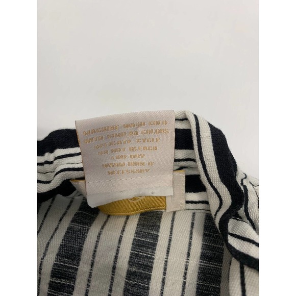 Beau Chemise Blouse Button Up Striped White/Black S Women's A62 - Picture 4 of 6